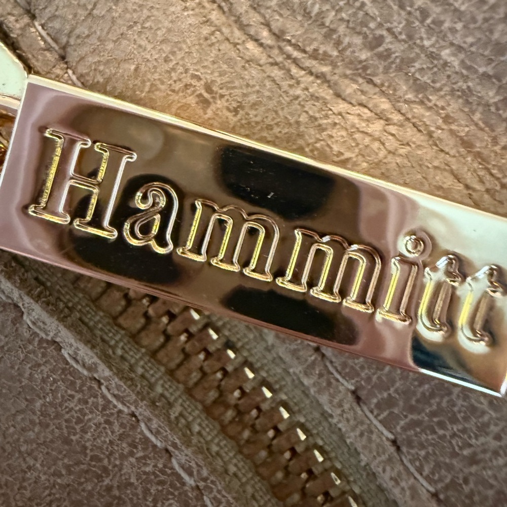 Hammitt Leather Crossbody Clutch Reversible Brushed Gold Bag. - Picture 5 of 12